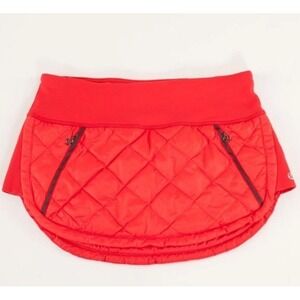 Lululemon - Hot Cheeks Goose Down Puffy Running Athletic 8 Red Quilted Skirt